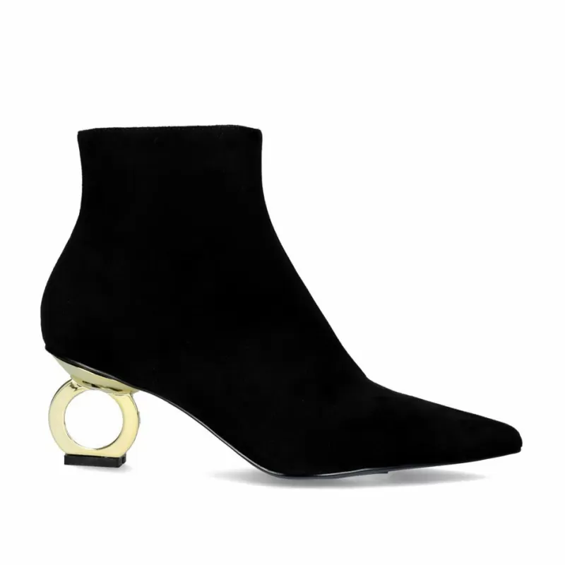 Ankle Boots>Exe Shoes Black Bruna-612 Circular Heel Booty