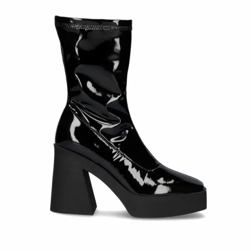 Ankle Boots>Exe Shoes Boot Heel Vf1668-1A In Black Patent Leather