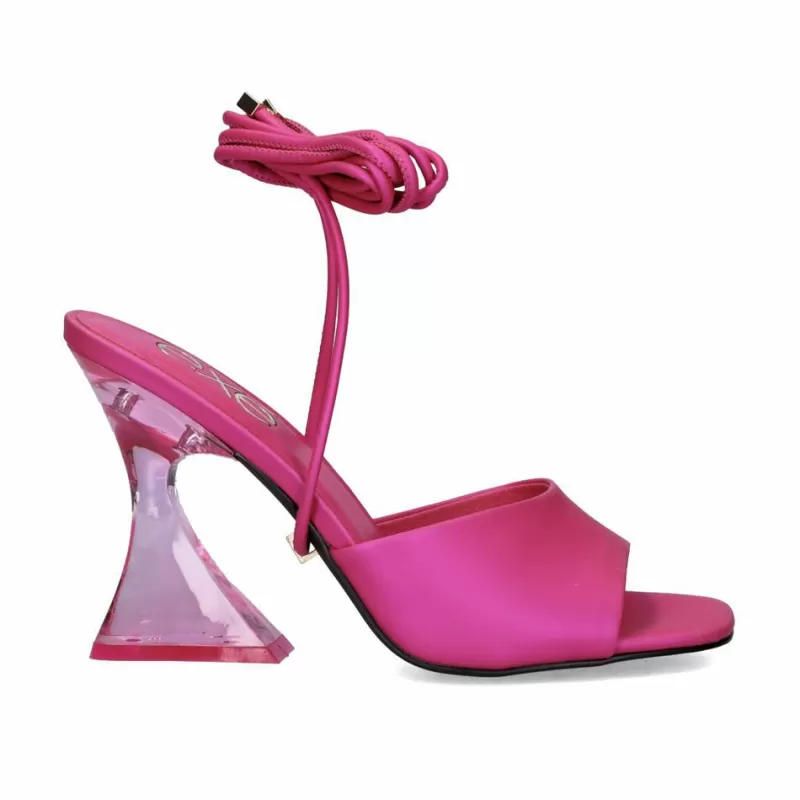 High Heeled Sandals>Exe Shoes Crystal Heel Sandal-706 Fuxia