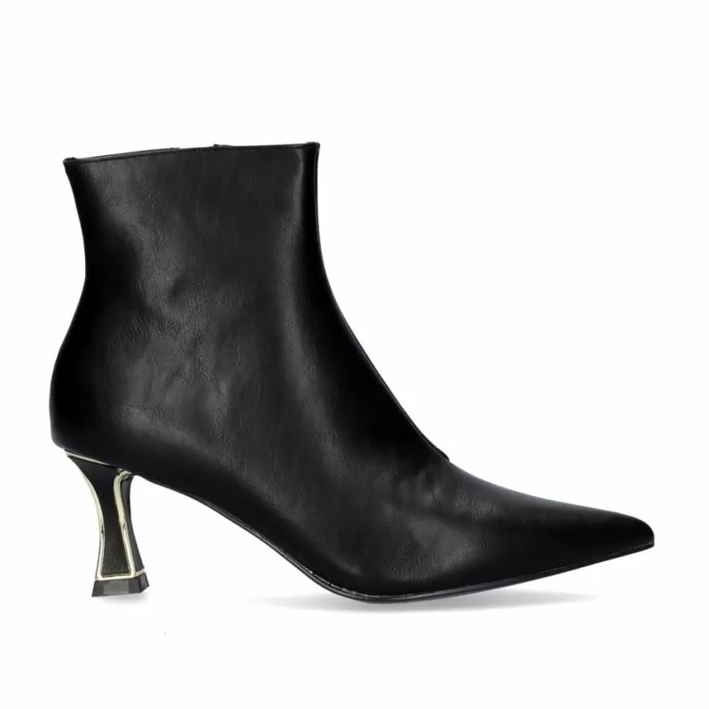 Ankle Boots>Exe Shoes Erica-311 Black Fine Heel Ankle Boot