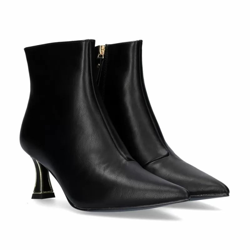 Ankle Boots>Exe Shoes Erica-311 Black Fine Heel Ankle Boot