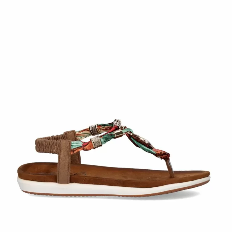 Flat Sandals>Exe Shoes Flat Finger Sandals F8043-4 Brown