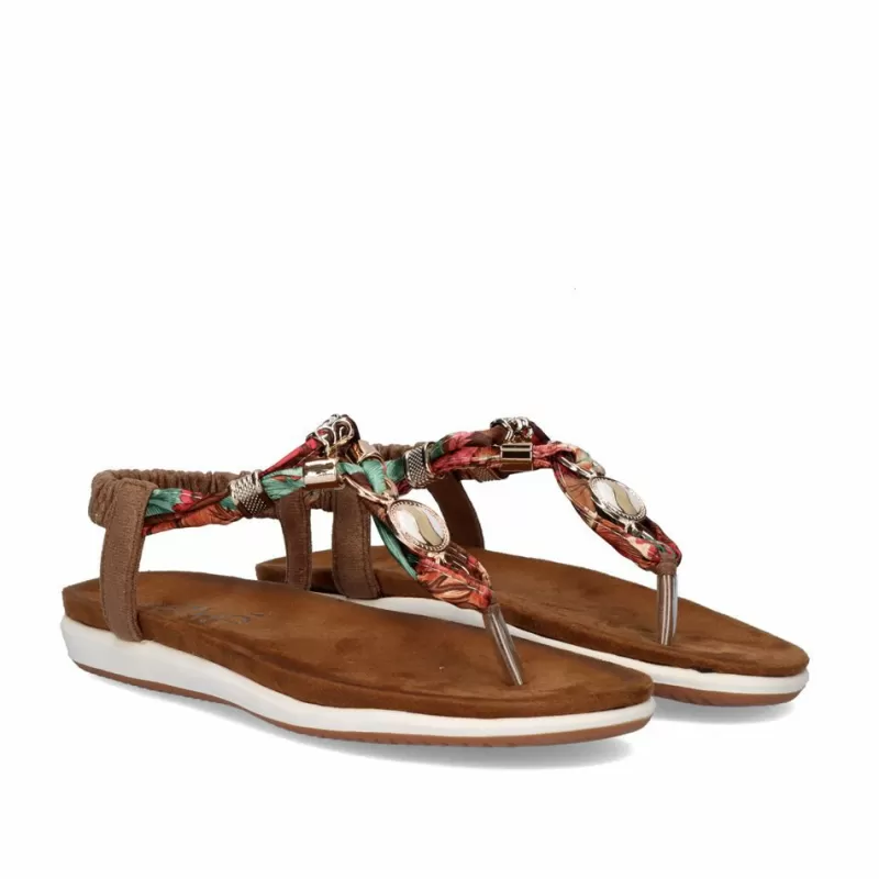 Flat Sandals>Exe Shoes Flat Finger Sandals F8043-4 Brown