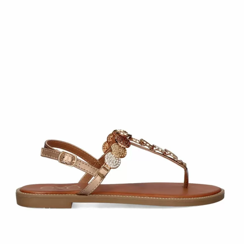 Flat Sandals>Exe Shoes Flat Finger Sandals P3374-374 In Rose Gold