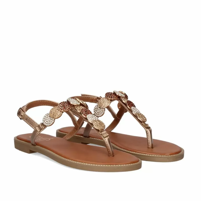 Flat Sandals>Exe Shoes Flat Finger Sandals P3374-374 In Rose Gold