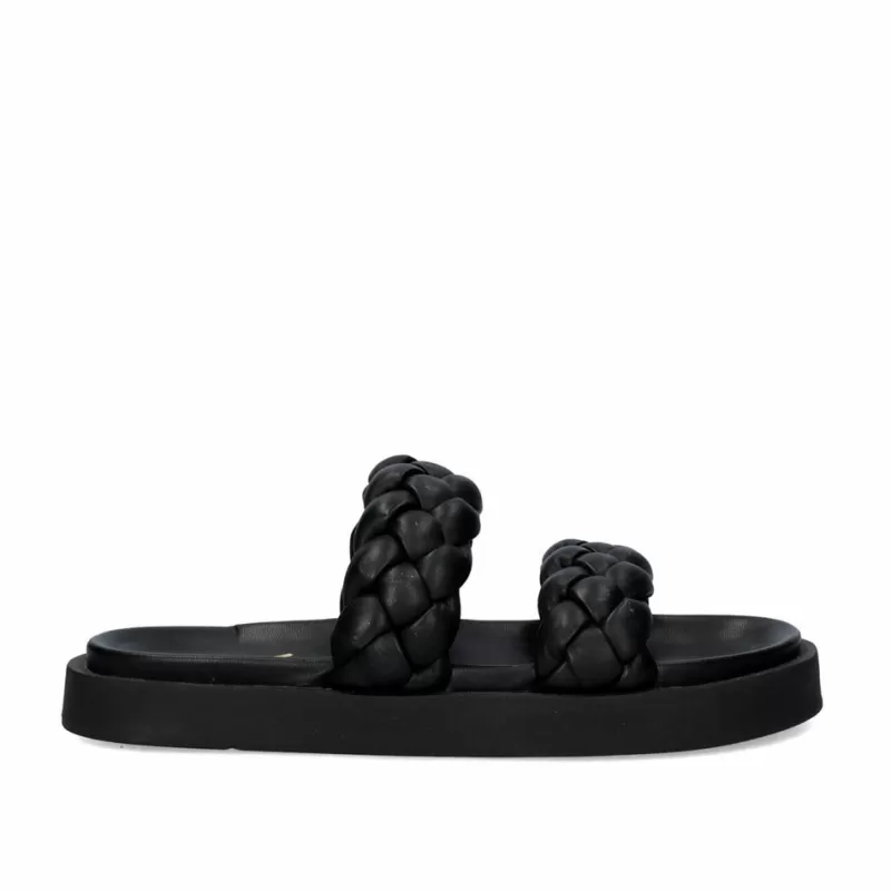 Sandals>Exe Shoes Flat Padded Sandals Artemis-920 Black