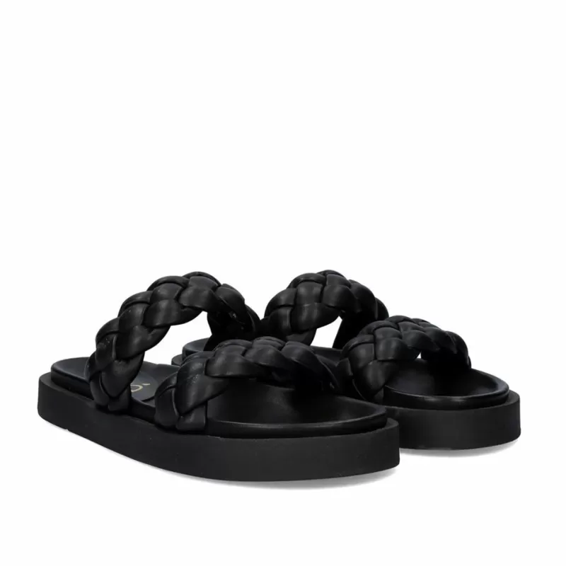 Sandals>Exe Shoes Flat Padded Sandals Artemis-920 Black