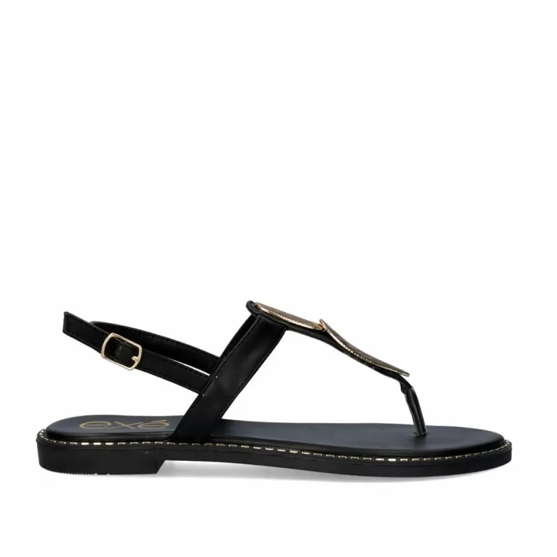 Flat Sandals>Exe Shoes Flat Sandal 23V P3375-57 Black