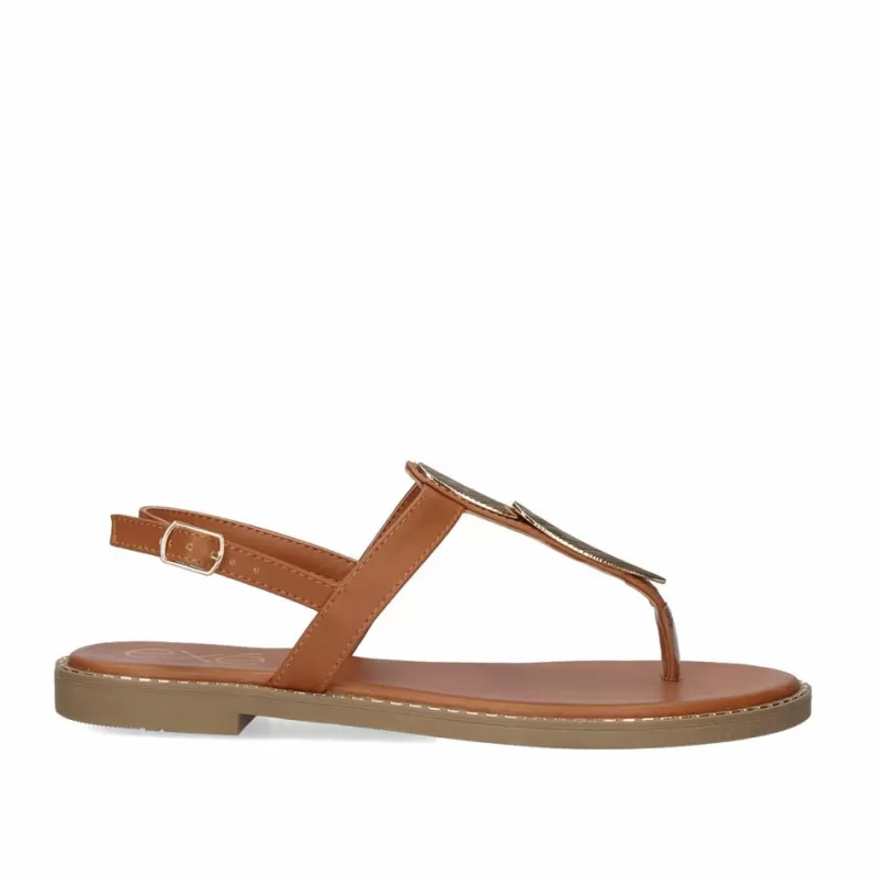 Flat Sandals>Exe Shoes Flat Sandal 23V P3375-57 Tan