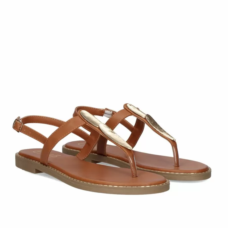 Flat Sandals>Exe Shoes Flat Sandal 23V P3375-57 Tan