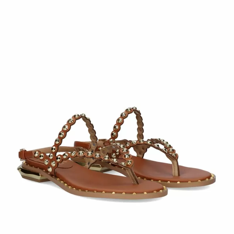 Flat Sandals>Exe Shoes Flat Sandal 23V Vf2056-3 Tan