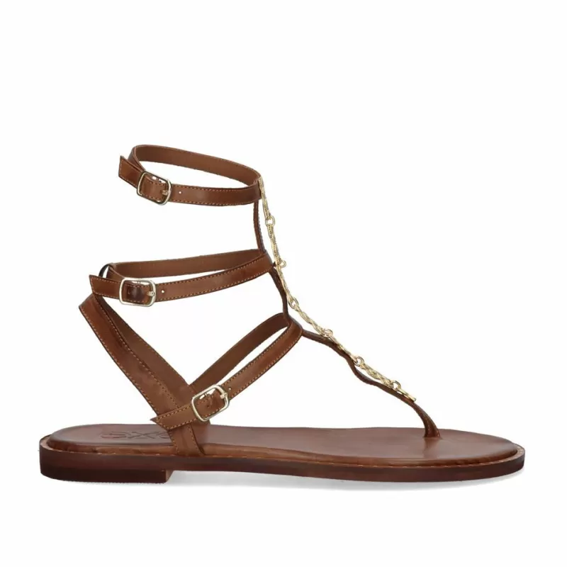 Flat Sandals>Exe Shoes Flat Sandal 644 Chios Tan