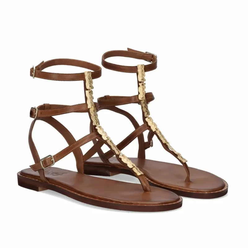 Flat Sandals>Exe Shoes Flat Sandal 644 Chios Tan