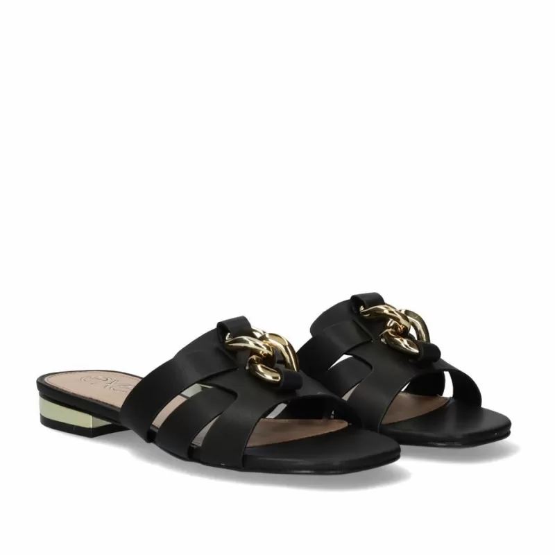 Flat Sandals>Exe Shoes Flat Sandal Amelia-641 Black