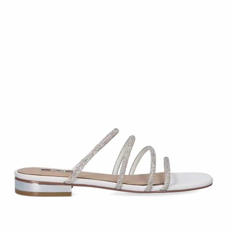 Flat Sandals>Exe Shoes Flat Sandal Amelia-669 Strass White