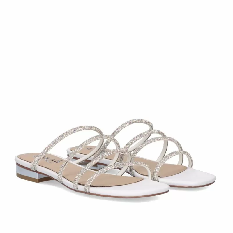 Flat Sandals>Exe Shoes Flat Sandal Amelia-669 Strass White