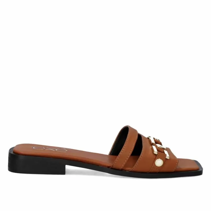 Flat Sandals>Exe Shoes Flat Sandal Annie-220 Brown