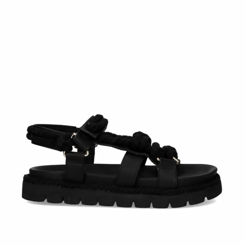 Flat Sandals>Exe Shoes Flat Sandal Daphne-780 Black