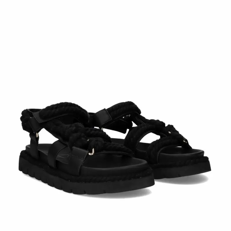 Flat Sandals>Exe Shoes Flat Sandal Daphne-780 Black