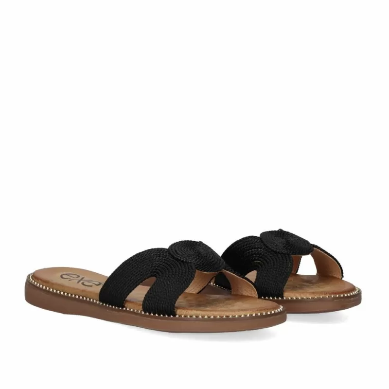 Flat Sandals>Exe Shoes Flat Sandal Exe Zf1982-E1 Black