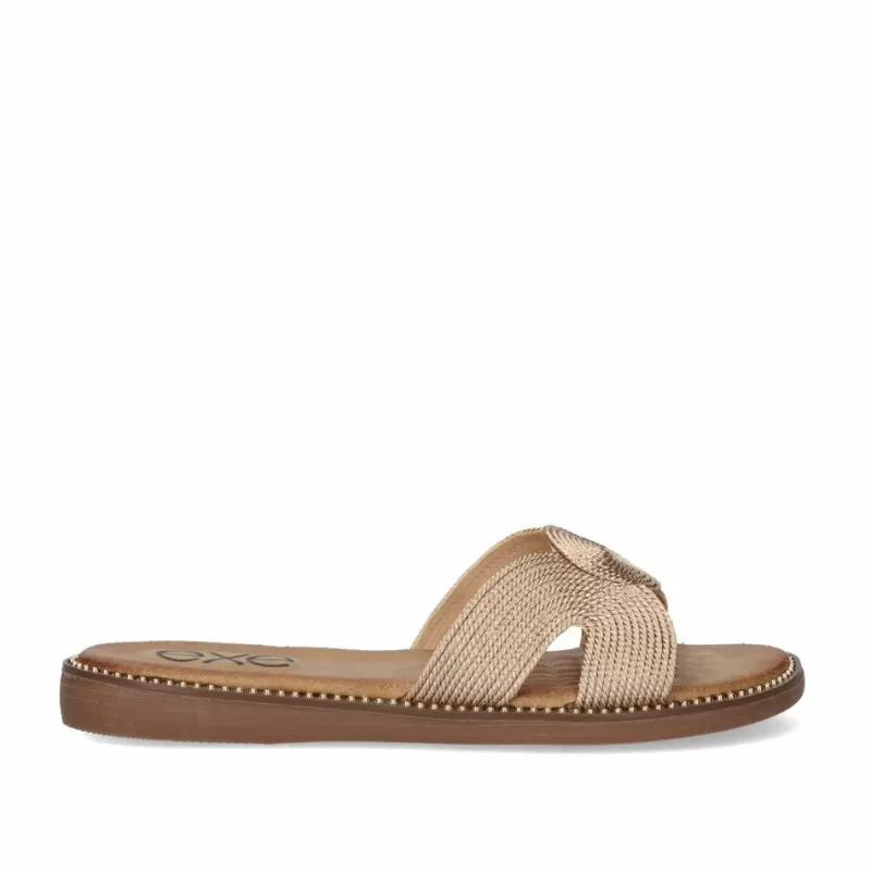 Flat Sandals>Exe Shoes Flat Sandal Exe Zf1982-E1 Pink Gold