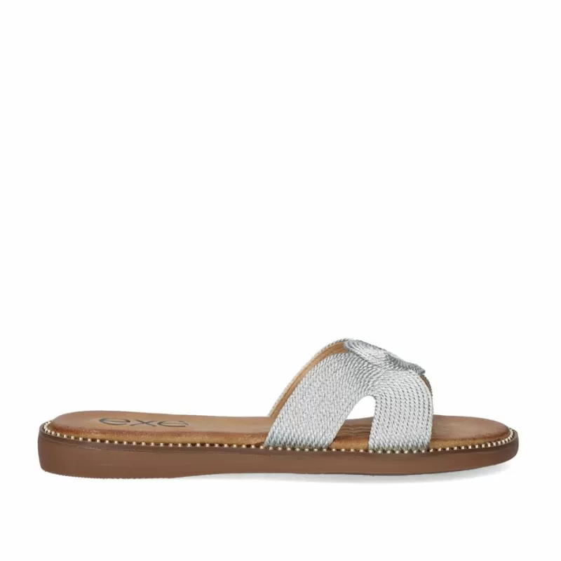 Flat Sandals>Exe Shoes Flat Sandal Exe Zf1982-E1 Silver