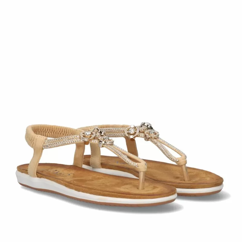 Flat Sandals>Exe Shoes Flat Sandal F8043-Ex10 Beige