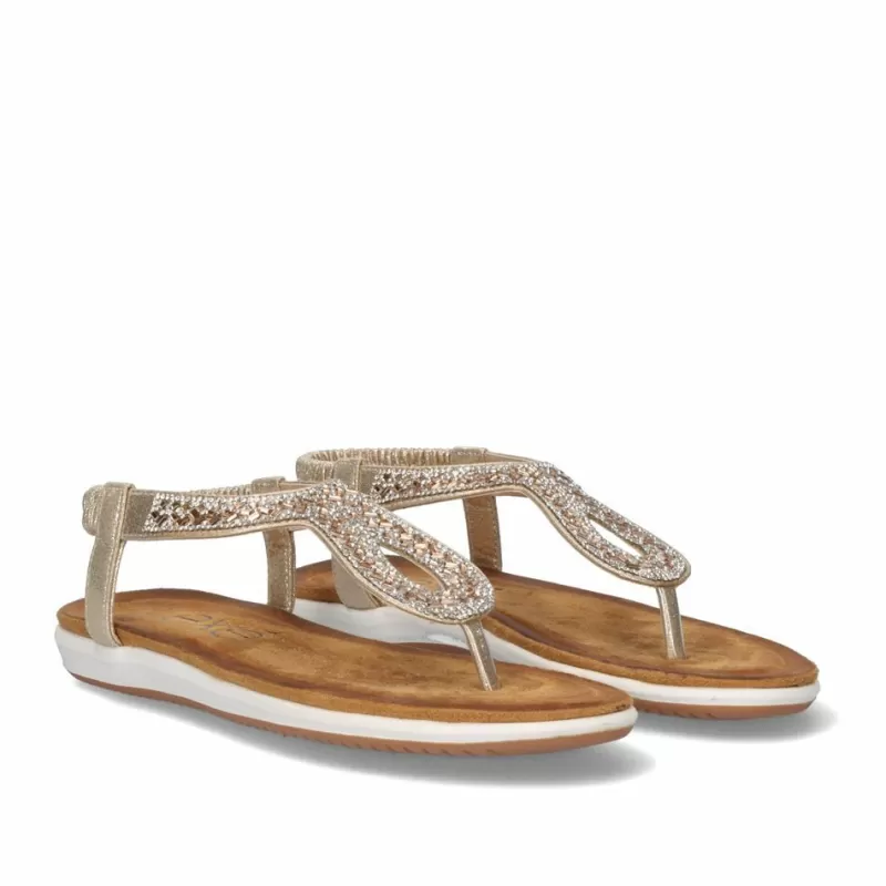 Flat Sandals>Exe Shoes Flat Sandal F8043-Ex8 Gold