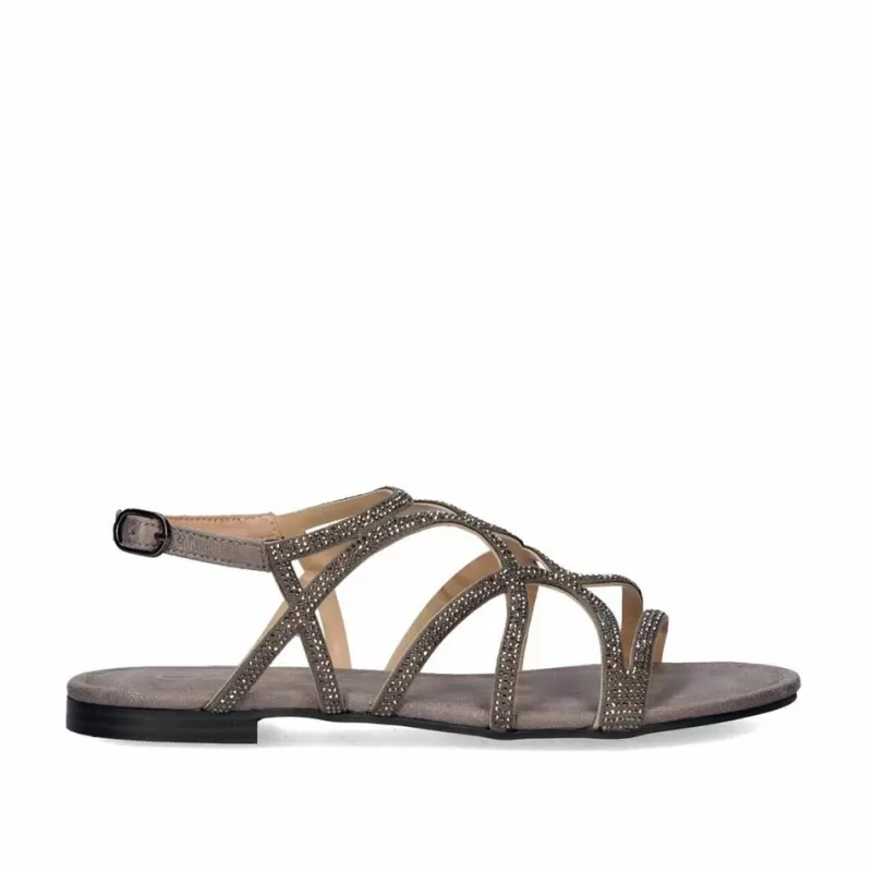 Flat Sandals>Exe Shoes Flat Sandal Loris-323 Pewter