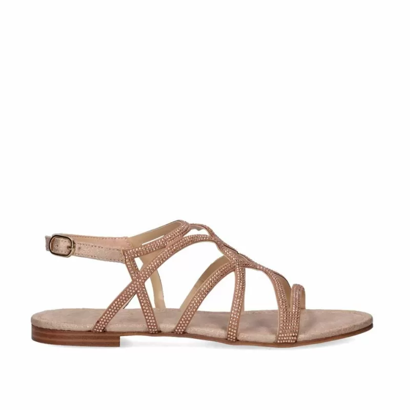 Flat Sandals>Exe Shoes Flat Sandal Loris-323 Pink Gold