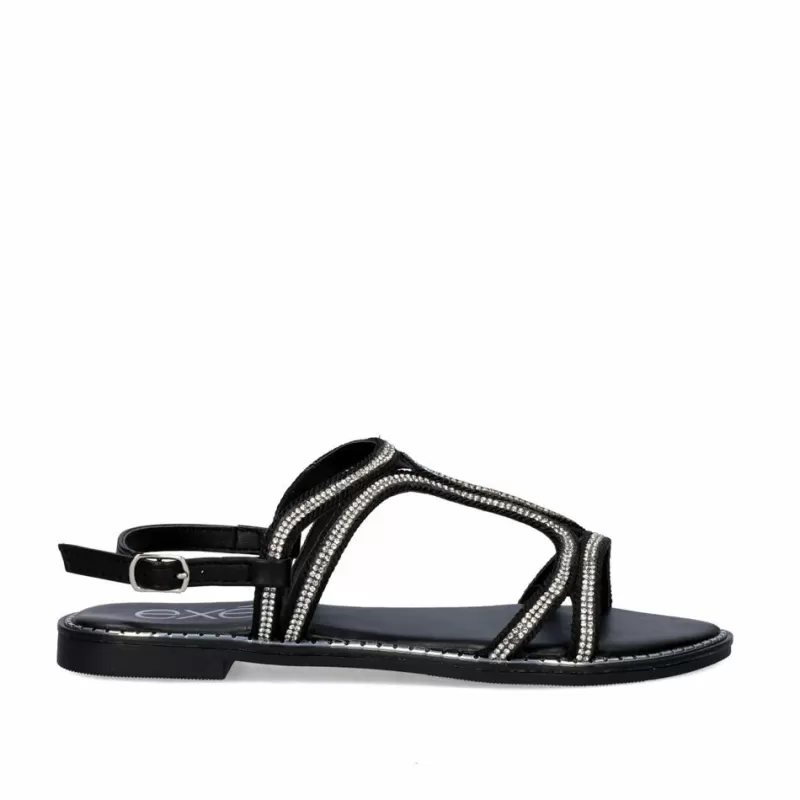 Flat Sandals>Exe Shoes Flat Sandal P3300-360 Black