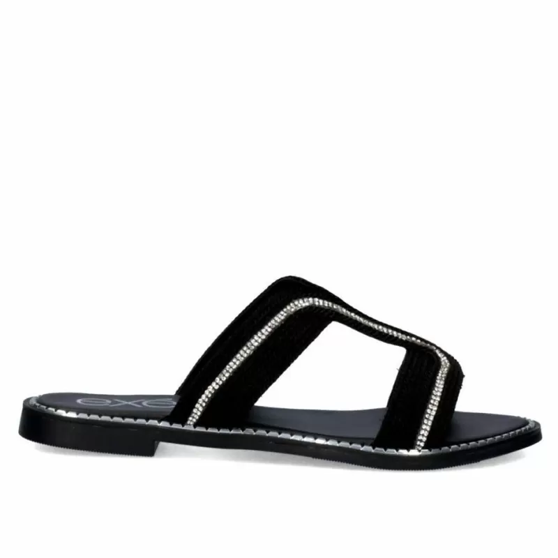 Flat Sandals>Exe Shoes Flat Sandal P3300-361 Black