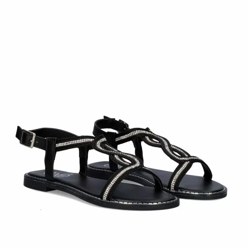 Flat Sandals>Exe Shoes Flat Sandal P3300-362 Black