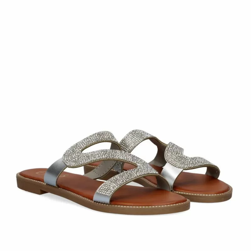 Flat Sandals>Exe Shoes Flat Sandal P3374-337 Silver