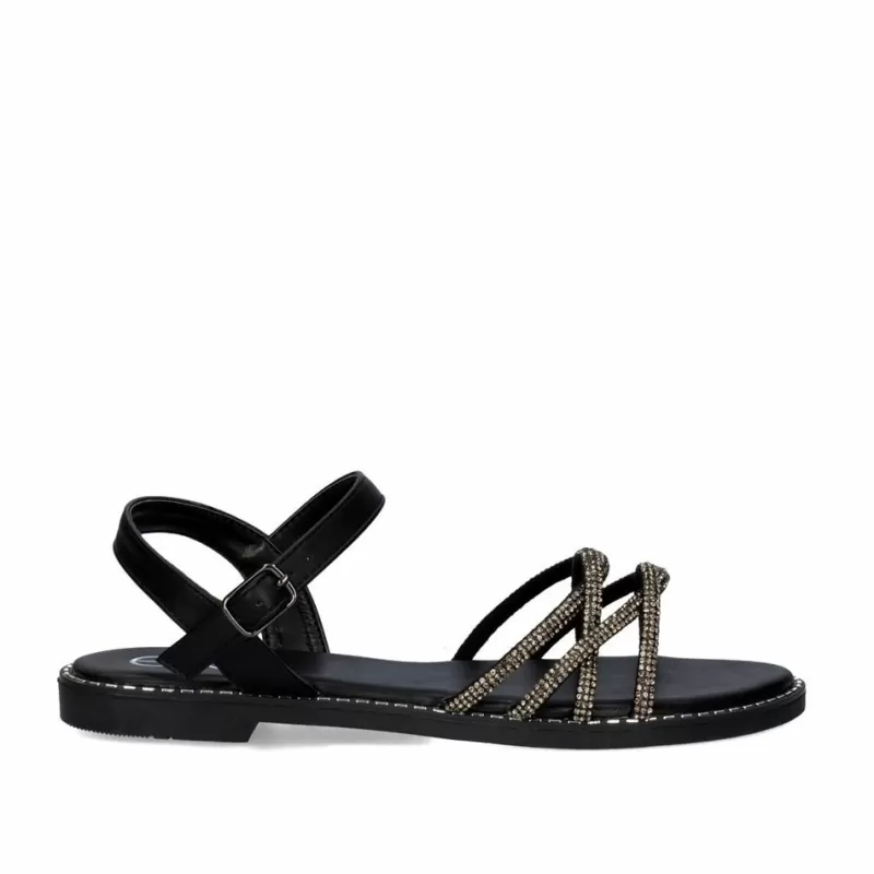 Flat Sandals>Exe Shoes Flat Sandal P3375-75 Black