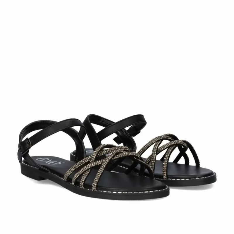 Flat Sandals>Exe Shoes Flat Sandal P3375-75 Black