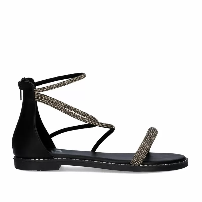 Flat Sandals>Exe Shoes Flat Sandal P3375-76 Black