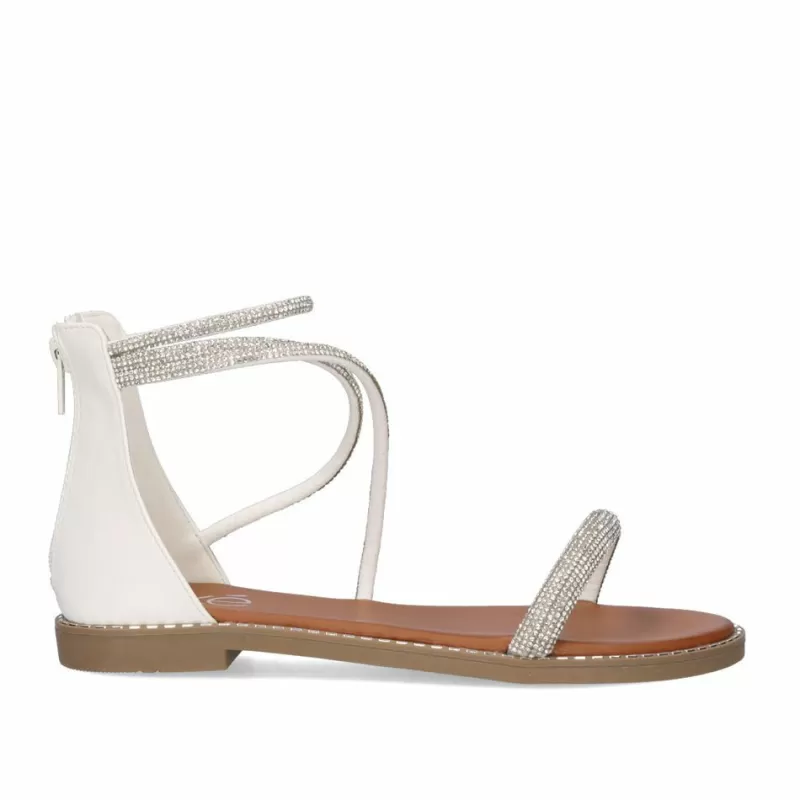 Flat Sandals>Exe Shoes Flat Sandal P3375-76 White