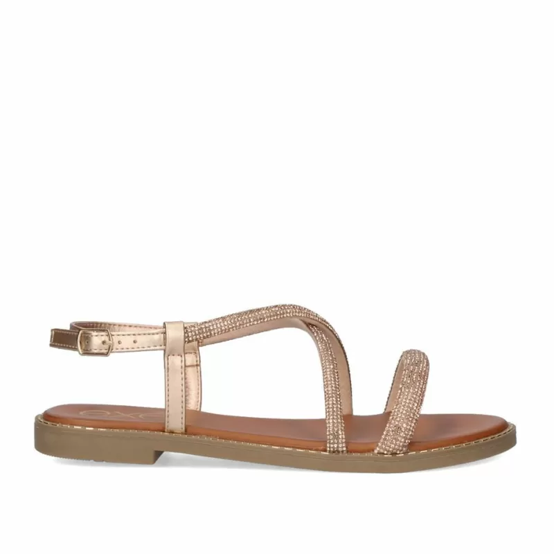 Flat Sandals>Exe Shoes Flat Sandal P3375-77 Pink Gold