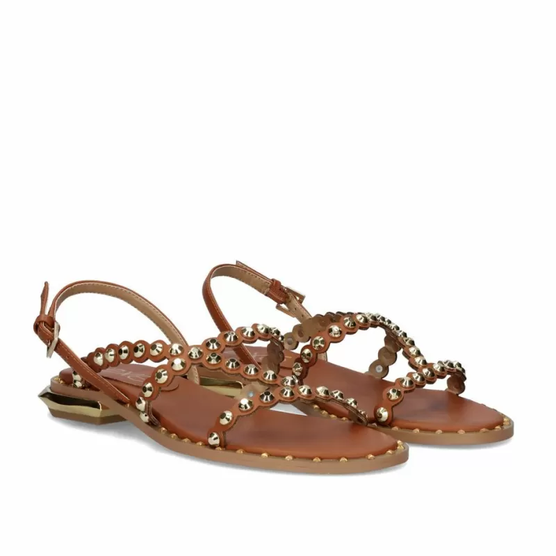 Flat Sandals>Exe Shoes Flat Sandal Vf2056-1 Tan