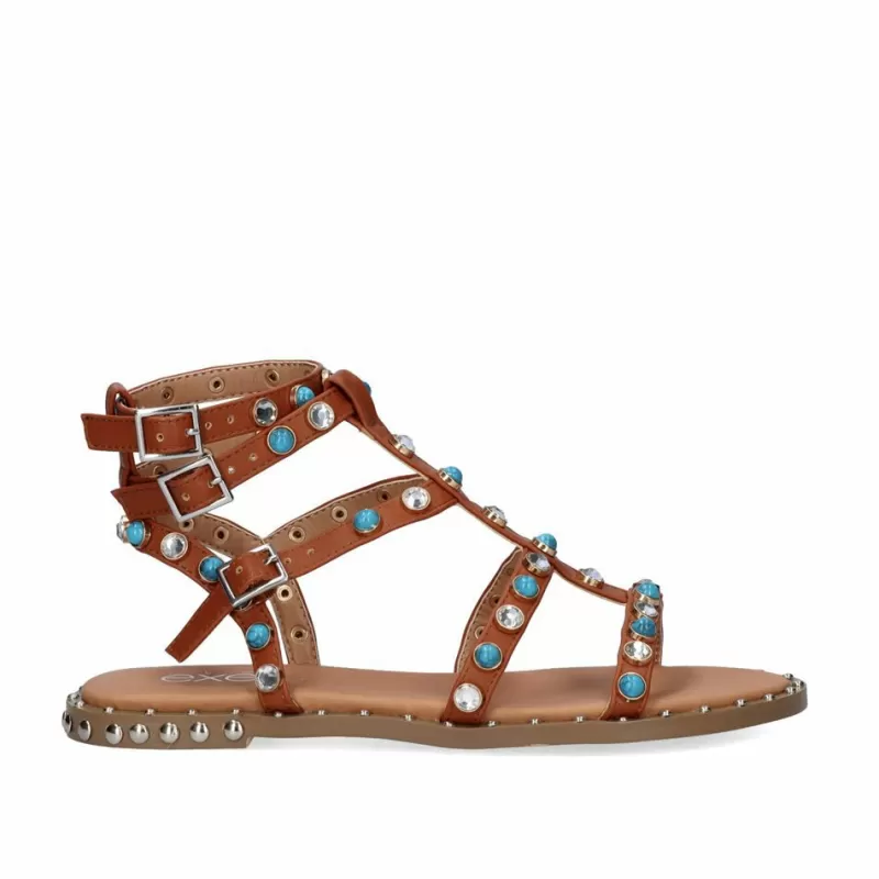 Flat Sandals>Exe Shoes Flat Sandal Vf239-65 Brown