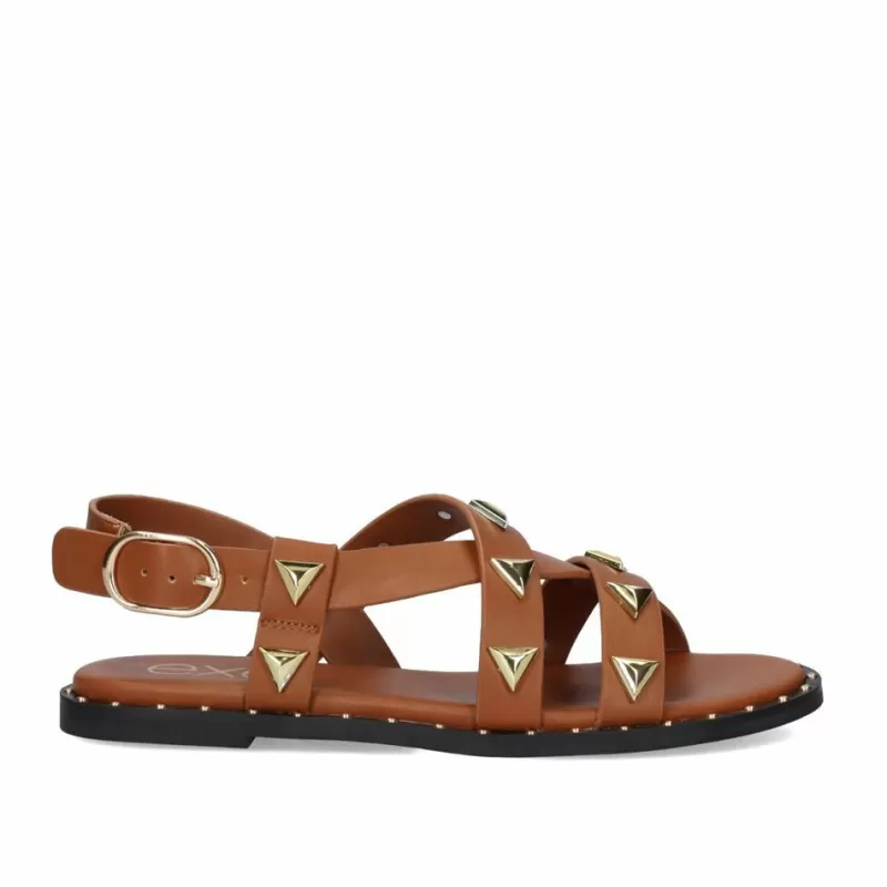 Flat Sandals>Exe Shoes Flat Sandal Vf239-73 Tan