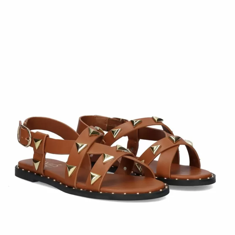 Flat Sandals>Exe Shoes Flat Sandal Vf239-73 Tan