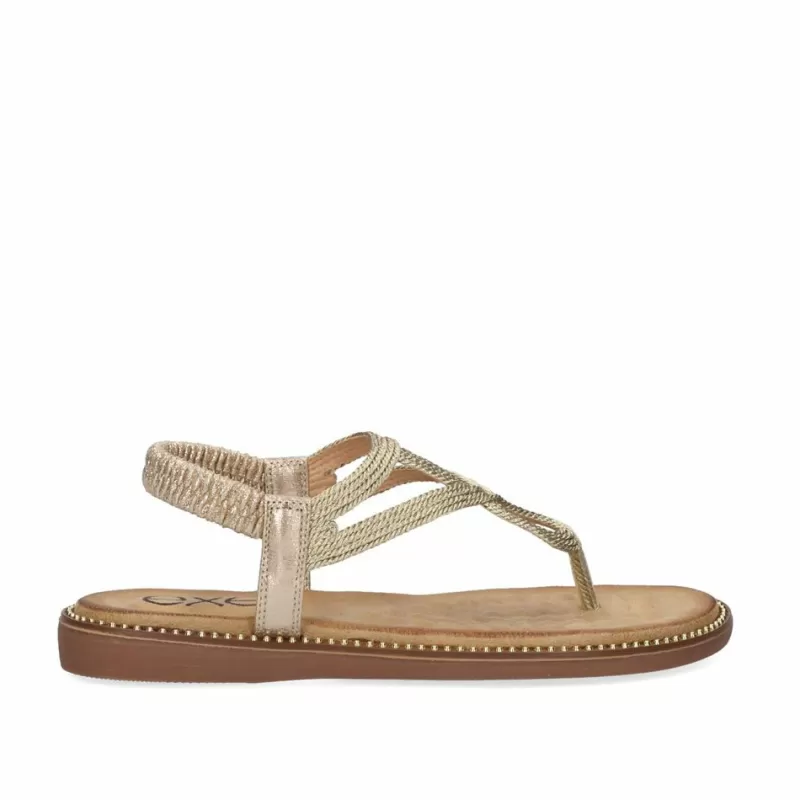 Flat Sandals>Exe Shoes Flat Sandal Zf1982-E3 Gold