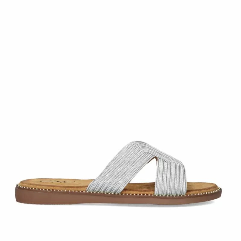 Flat Sandals>Exe Shoes Flat Sandal Zf1982-F5 Silver