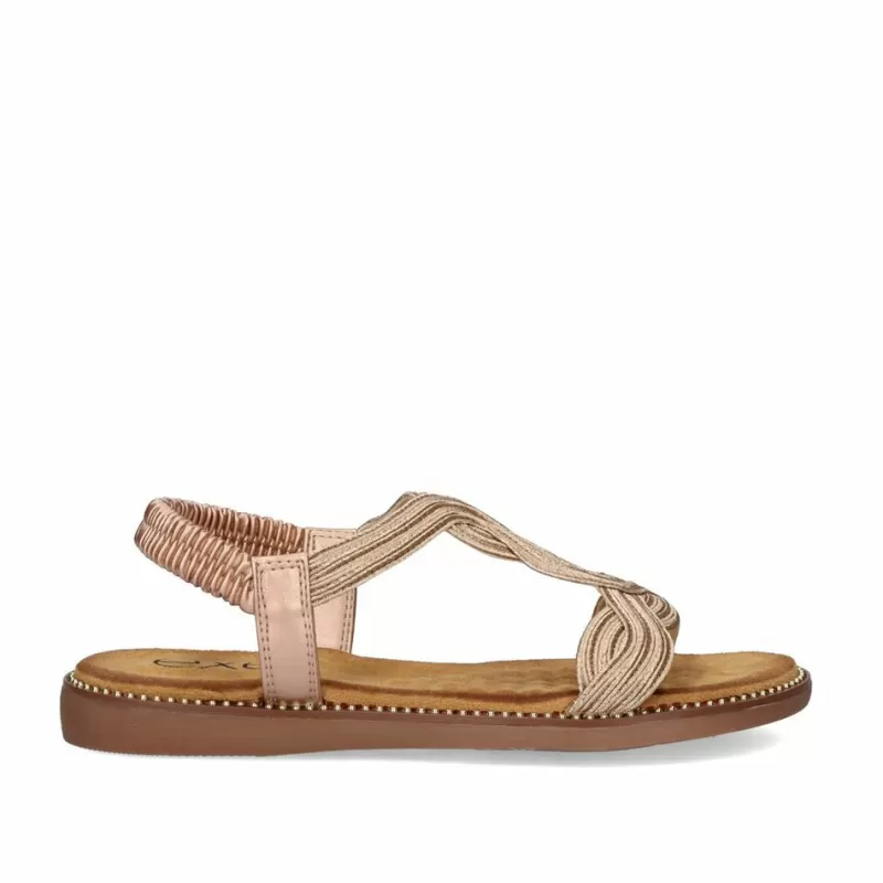 Flat Sandals>Exe Shoes Flat Sandal Zf1982-F6 Pink Gold