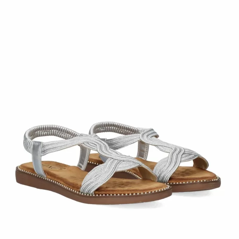 Flat Sandals>Exe Shoes Flat Sandal Zf1982-F6 Silver