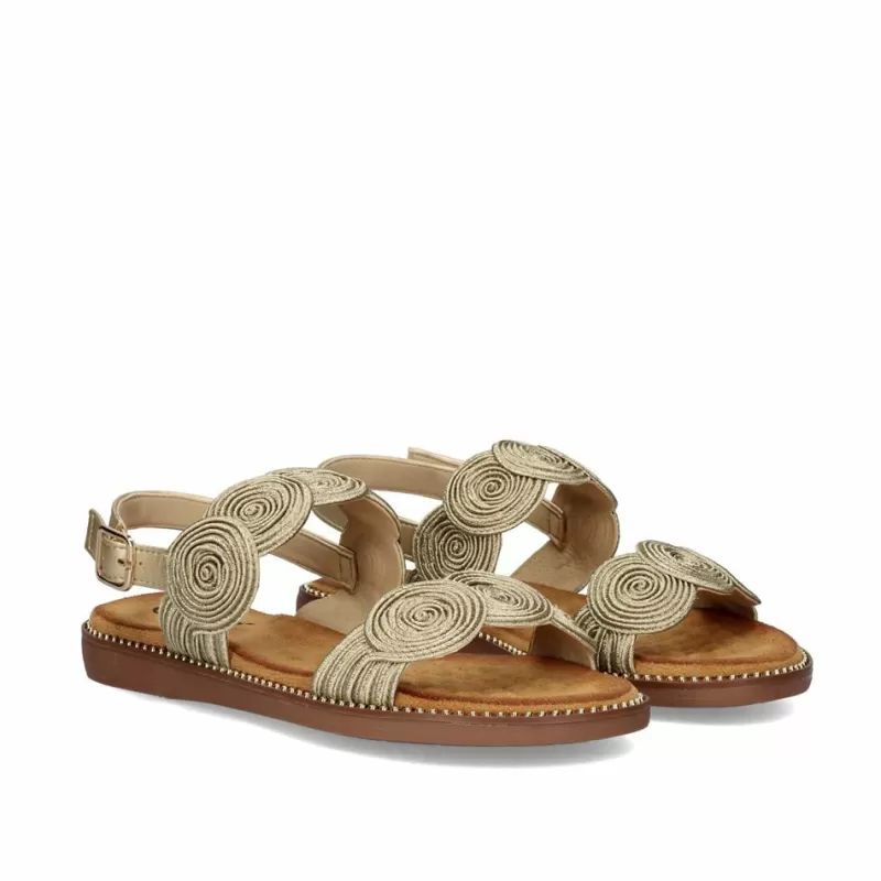 Flat Sandals>Exe Shoes Flat Sandal Zf1982-F8 Gold