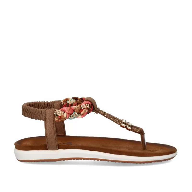 Flat Sandals>Exe Shoes Flat Toe Sandals F8043-32A Brown