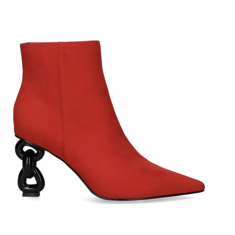 Ankle Boots>Exe Shoes Heel Ankle Boots Samantha-810 Red